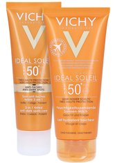 Vichy Ideal Soleil Anti-Pigmentflecken Sonnenpflege für das Gesicht LSF 50+ + gratis VICHY Idéal Soleil SPF 50 - 100 ml 50 Milliliter