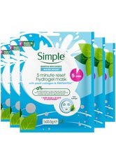 Simple Water Boost 5 Minute Reset Hydrogel Mask 5 x 33.5g